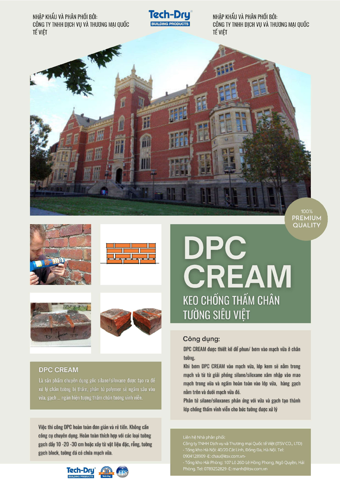 DPC Cream - thi công bơm keo vào mạch vữa chân tường gạch